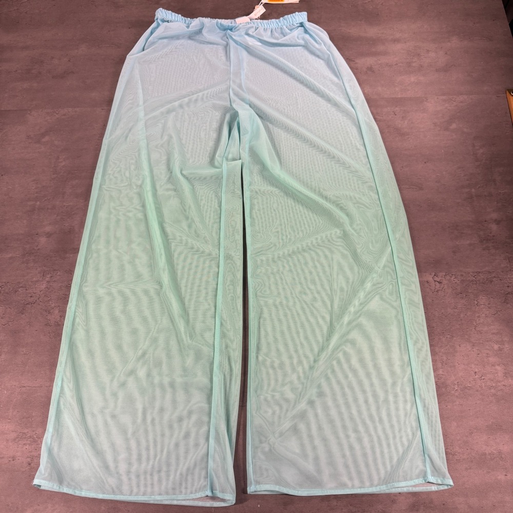 Sunshine 79 Pants XS Ombre Illusions Sheer Wide Leg Seafoam Green Mesh Cover Up